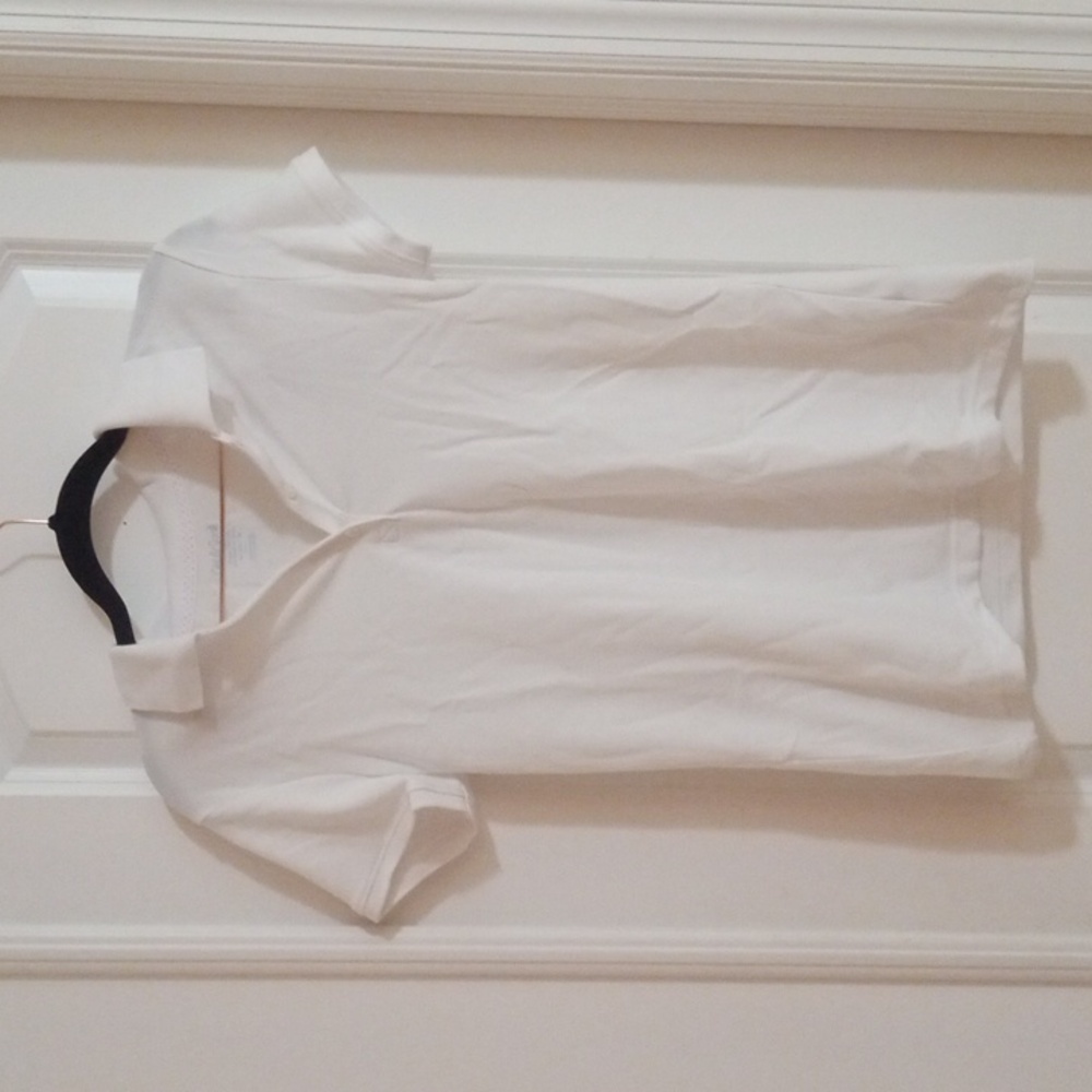 white pique collared short sleeve polo girls size 14/16